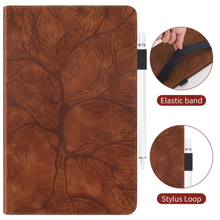 For Honor Pad 9 Tree Life Series Embossed Leather Tablet Case(Brown) - Honor by PMC TechLife | Online Shopping South Africa | PMC TechLife | Buy Now Pay Later Mobicred