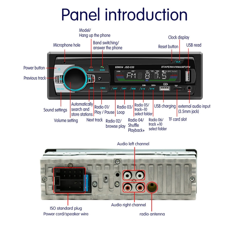 JSD-530 Bluetooth 5.0 Car MP3 Player Support FM / Smart Voice Assistant / Mobile APP - Car MP3 & MP4 & MP5 by PMC TechLife | Online Shopping South Africa | PMC TechLife | Buy Now Pay Later Mobicred