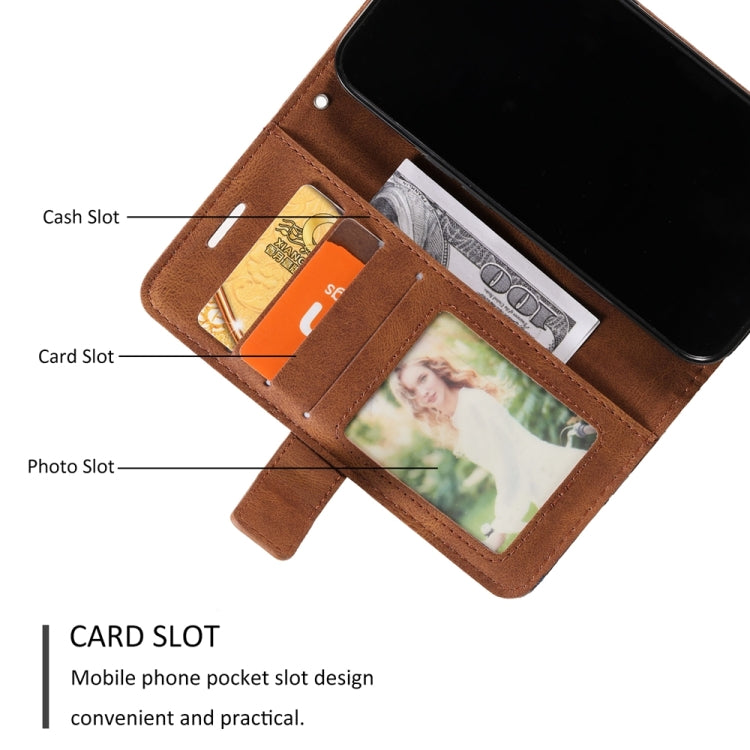 For iPhone 16 Pro Skin Feel Splicing Leather Phone Case(Brown) - iPhone 16 Pro Cases by PMC TechLife | Online Shopping South Africa | PMC TechLife | Buy Now Pay Later Mobicred