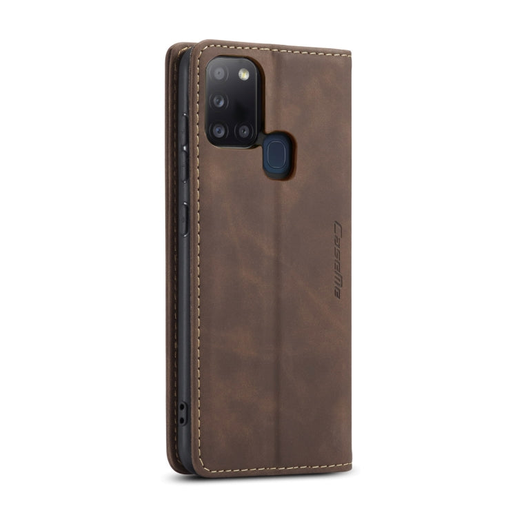 For Samsung Galaxy A21S CaseMe-013 Multifunctional Retro Frosted Horizontal Flip Leather Case with Card Slot & Holder & Wallet(Coffee) - Galaxy Phone Cases by CaseMe | Online Shopping South Africa | PMC Jewellery | Buy Now Pay Later Mobicred