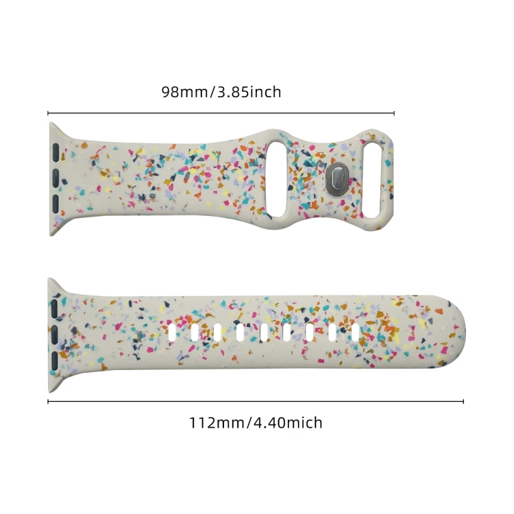 For Apple Watch Serie 9 41mm Floral Silicone Watch Band(Starlight) - Watch Bands by PMC Jewellery | Online Shopping South Africa | PMC Jewellery