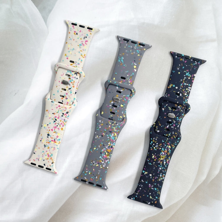 For Apple Watch Serie 3 38mm Floral Silicone Watch Band(Starlight) - Watch Bands by PMC Jewellery | Online Shopping South Africa | PMC Jewellery