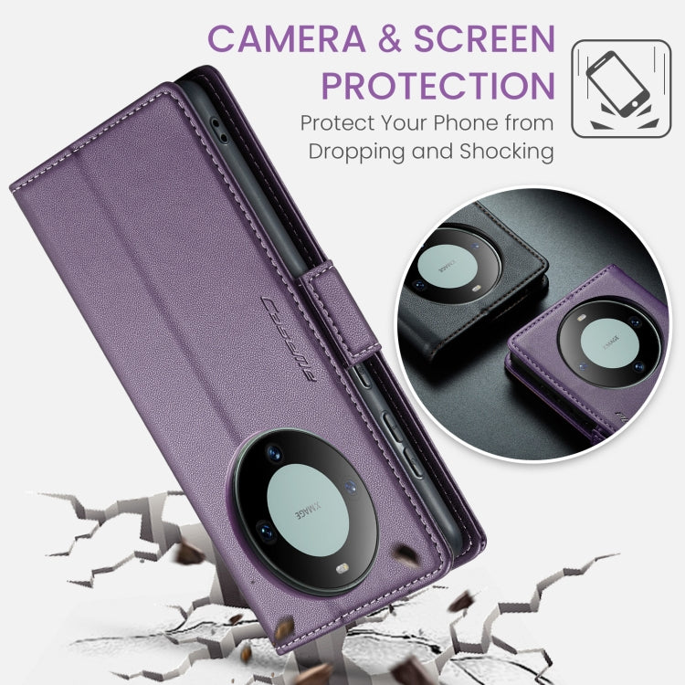 For Huawei Mate 60 Pro / 60 Pro+ CaseMe 023 Butterfly Buckle Litchi Texture RFID Anti-theft Leather Phone Case(Pearly Purple) - Huawei Cases by CaseMe | Online Shopping South Africa | PMC Jewellery | Buy Now Pay Later Mobicred