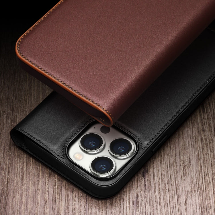 For iPhone 15 Plus QIALINO Classic Gen2 Genuine Leather Phone Case(Brown) - iPhone 15 Plus Cases by QIALINO | Online Shopping South Africa | PMC Jewellery | Buy Now Pay Later Mobicred