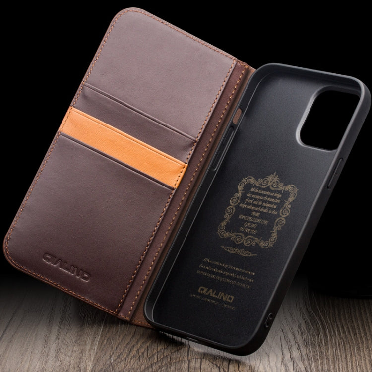 For iPhone 15 QIALINO Classic Gen2 Genuine Leather Phone Case(Brown) - iPhone 15 Cases by QIALINO | Online Shopping South Africa | PMC Jewellery | Buy Now Pay Later Mobicred