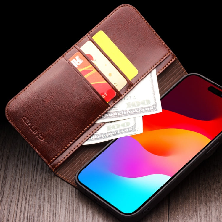 For iPhone 15 Pro Max QIALINO Classic Genuine Leather Phone Case(Black) - iPhone 15 Pro Max Cases by QIALINO | Online Shopping South Africa | PMC TechLife | Buy Now Pay Later Mobicred