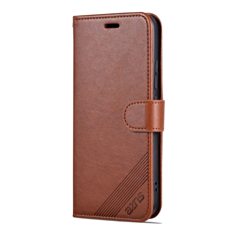 For Xiaomi 14 AZNS Sheepskin Texture Flip Leather Phone Case(Brown) - 14 Cases by AZNS | Online Shopping South Africa | PMC Jewellery | Buy Now Pay Later Mobicred