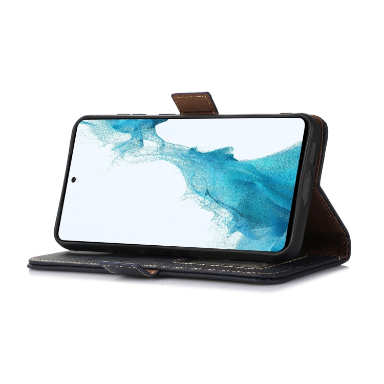 For Huawei Mate 60 Pro Side-Magnetic TJ Genuine Leather RFID Phone Case(Blue) - Huawei Cases by PMC TechLife | Online Shopping South Africa | PMC TechLife | Buy Now Pay Later Mobicred