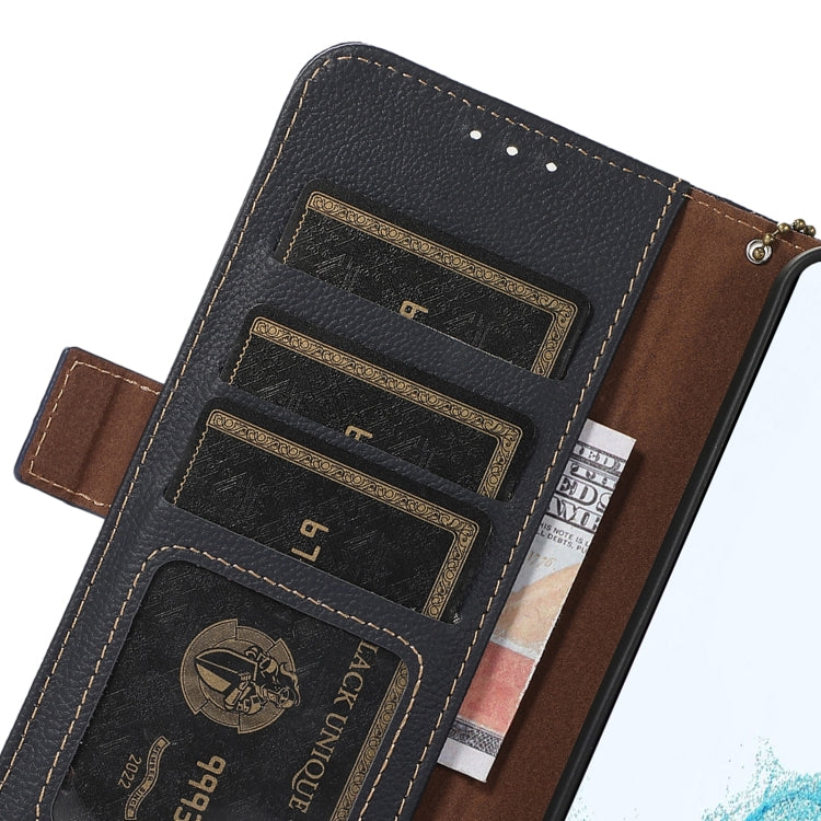 For Huawei Mate 60 Pro Side-Magnetic TJ Genuine Leather RFID Phone Case(Blue) - Huawei Cases by PMC TechLife | Online Shopping South Africa | PMC TechLife | Buy Now Pay Later Mobicred