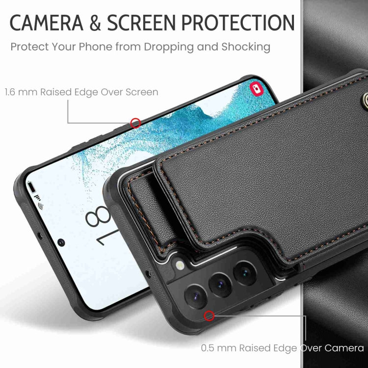 For Samsung Galaxy S22 5G CaseMe C22 Card Slots Holder RFID Anti-theft Phone Case(Black) - Galaxy S22 5G Cases by CaseMe | Online Shopping South Africa | PMC Jewellery | Buy Now Pay Later Mobicred