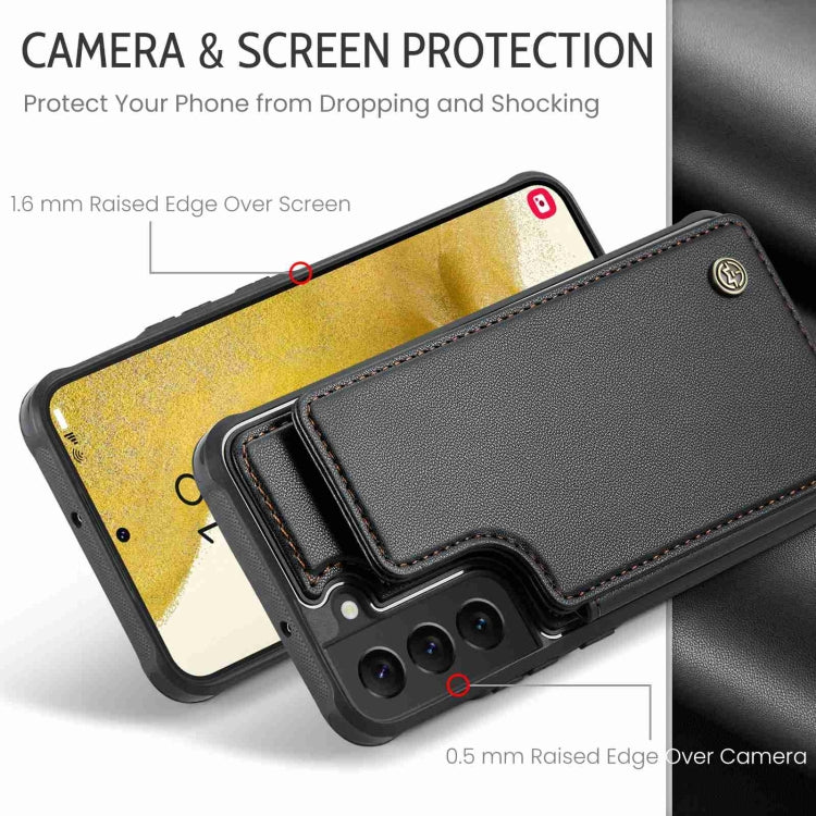 For Samsung Galaxy S22+ 5G CaseMe C22 Card Slots Holder RFID Anti-theft Phone Case(Black) - Galaxy S22+ 5G Cases by CaseMe | Online Shopping South Africa | PMC Jewellery | Buy Now Pay Later Mobicred