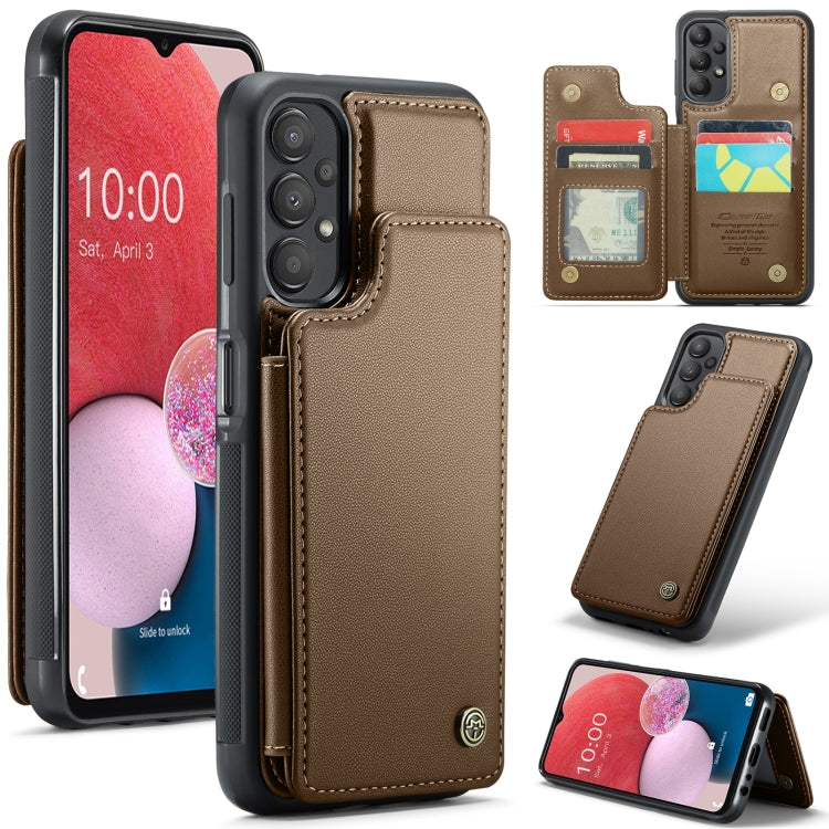 For Samsung Galaxy A13 4G CaseMe C22 Card Slots Holder RFID Anti-theft Phone Case(Brown) - Galaxy Phone Cases by CaseMe | Online Shopping South Africa | PMC Jewellery | Buy Now Pay Later Mobicred