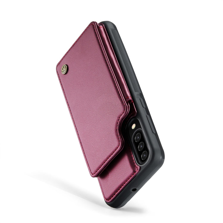 For Samsung Galaxy A30s/A50s/A50 CaseMe C22 Card Slots Holder RFID Anti-theft Phone Case(Wine Red) - Galaxy Phone Cases by CaseMe | Online Shopping South Africa | PMC Jewellery | Buy Now Pay Later Mobicred