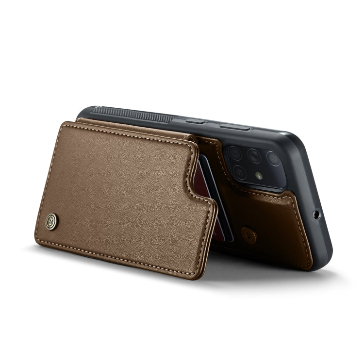 For Samsung Galaxy A51 4G CaseMe C22 Card Slots Holder RFID Anti-theft Phone Case(Brown) - Galaxy Phone Cases by CaseMe | Online Shopping South Africa | PMC Jewellery | Buy Now Pay Later Mobicred