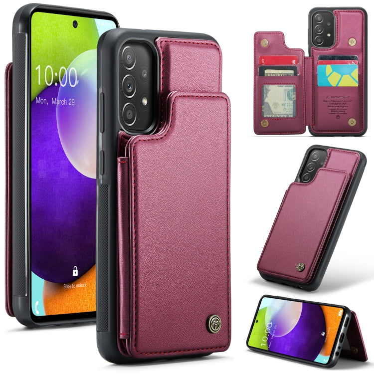 For Samsung Galaxy A52 4G/5G/A52s 5G CaseMe C22 Card Slots Holder RFID Anti-theft Phone Case(Wine Red) - Galaxy Phone Cases by CaseMe | Online Shopping South Africa | PMC Jewellery | Buy Now Pay Later Mobicred