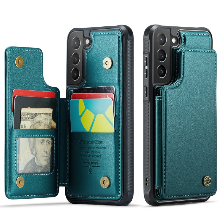 For Samsung Galaxy S21+ 5G CaseMe C22 Card Slots Holder RFID Anti-theft Phone Case(Blue Green) - Galaxy S21+ 5G Cases by CaseMe | Online Shopping South Africa | PMC Jewellery | Buy Now Pay Later Mobicred