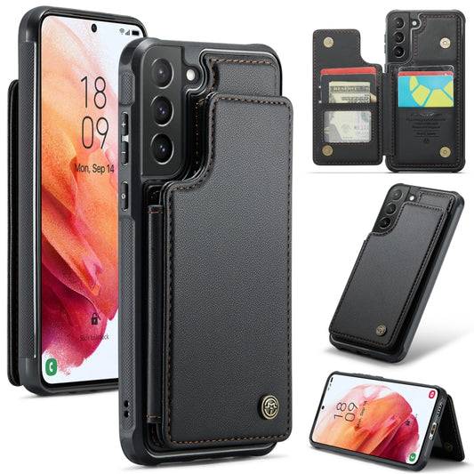 For Samsung Galaxy S21+ 5G CaseMe C22 Card Slots Holder RFID Anti-theft Phone Case(Black) - Galaxy S21+ 5G Cases by CaseMe | Online Shopping South Africa | PMC Jewellery | Buy Now Pay Later Mobicred