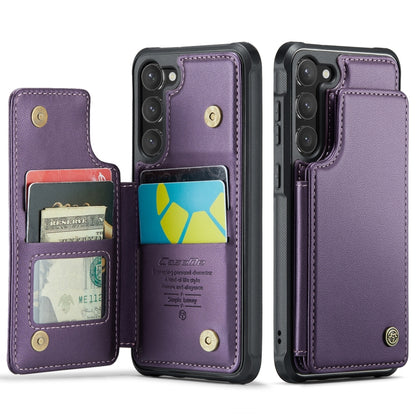 For Samsung Galaxy S23 5G CaseMe C22 Card Slots Holder RFID Anti-theft Phone Case(Purple) - Galaxy S23 5G Cases by CaseMe | Online Shopping South Africa | PMC Jewellery | Buy Now Pay Later Mobicred