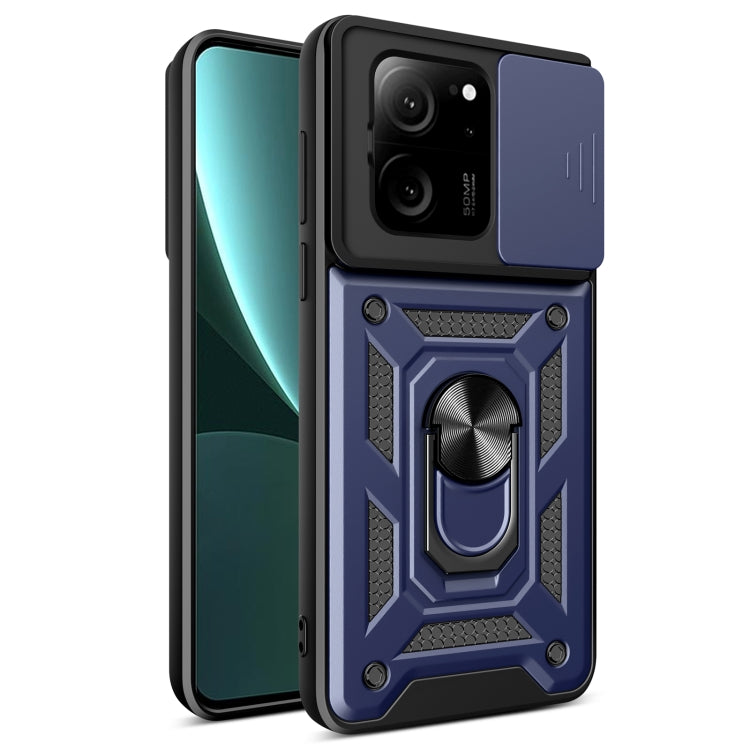 For Xiaomi 13T/13T Pro/Redmi K60 Ultra Sliding Camera Cover Design TPU Hybrid PC Phone Case(Blue) - Redmi K60 Ultra Cases by PMC Jewellery | Online Shopping South Africa | PMC Jewellery | Buy Now Pay Later Mobicred