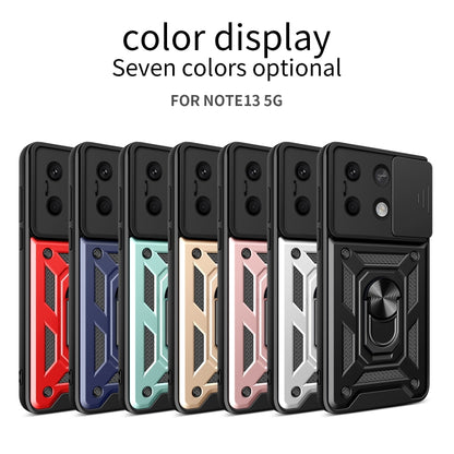 For Xiaomi Redmi Note 13 5G Sliding Camera Cover Design TPU Hybrid PC Phone Case(Black) - Note 13 Cases by PMC Jewellery | Online Shopping South Africa | PMC Jewellery | Buy Now Pay Later Mobicred