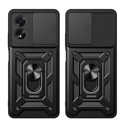 For OPPO A38 4G Global Sliding Camera Cover Design TPU Hybrid PC Phone Case(Black) - A38 Cases by PMC Jewellery | Online Shopping South Africa | PMC Jewellery