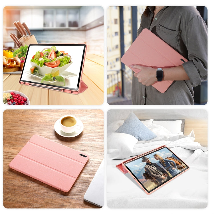 For Samsung Galaxy Tab S9 FE+ DUX DUCIS Domo Series Magnetic Flip Leather Tablet Case(Pink) - Galaxy Tab S9 FE+ by DUX DUCIS | Online Shopping South Africa | PMC Jewellery | Buy Now Pay Later Mobicred