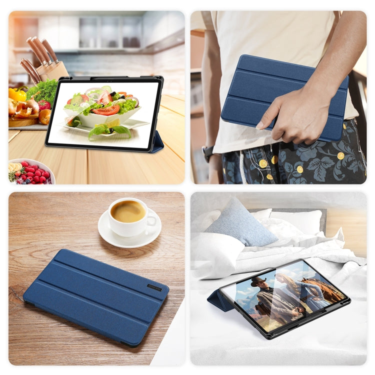 For Samsung Galaxy Tab S10+ DUX DUCIS Domo Series Magnetic Flip Leather Tablet Case(Blue) - Tab S10+ Cases by DUX DUCIS | Online Shopping South Africa | PMC Jewellery | Buy Now Pay Later Mobicred