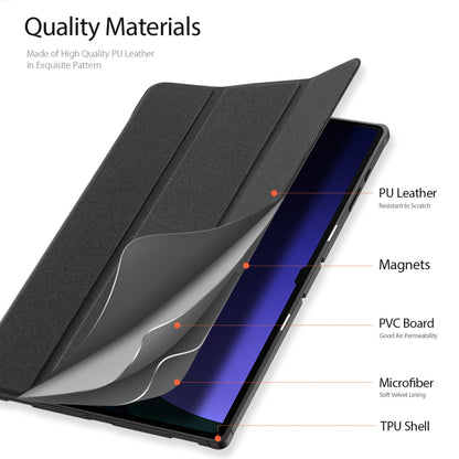 For Samsung Galaxy Tab S10 Ultra DUX DUCIS Domo Series Magnetic Flip Leather Tablet Case(Black) - Tab S10 Ultra Cases by DUX DUCIS | Online Shopping South Africa | PMC Jewellery | Buy Now Pay Later Mobicred