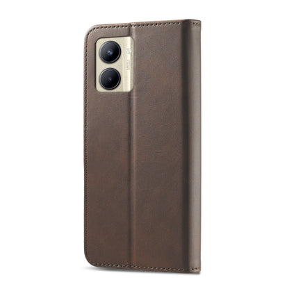 For Realme C33 2022 / C33 2023 LC.IMEEKE Calf Texture Horizontal Flip Leather Case(Brown) - Realme Cases by LC.IMEEKE | Online Shopping South Africa | PMC Jewellery | Buy Now Pay Later Mobicred