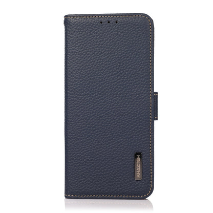 For Xiaomi Redmi K70 KHAZNEH Side-Magnetic Litchi Genuine Leather RFID Phone Case(Blue) - K70 Cases by PMC Jewellery | Online Shopping South Africa | PMC Jewellery | Buy Now Pay Later Mobicred