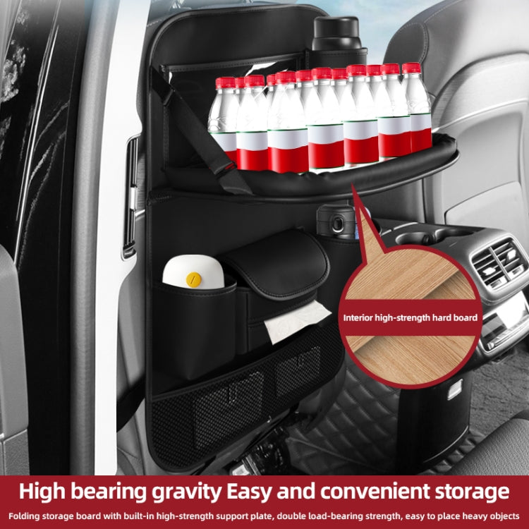4041 Napa Texture Leather Car Seat Back Storage Bag Folding Dining Table(Olive Green) - free shipping - PMC TechLife - Order now!