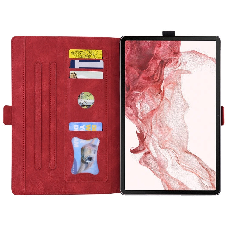 For Samsung Galaxy Tab S9 FE Love Butterfly Embossed Leather Tablet Case(Red) - Other Galaxy Tab PC by PMC Jewellery | Online Shopping South Africa | PMC Jewellery | Buy Now Pay Later Mobicred