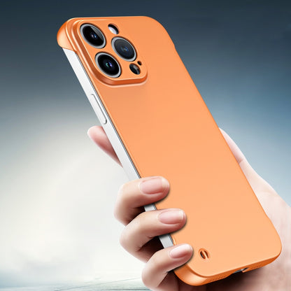 For iPhone 13 Pro Max Frameless Metallic Paint Hybrid PC Phone Case(Orange) - iPhone 13 Pro Max Cases by PMC Jewellery | Online Shopping South Africa | PMC Jewellery | Buy Now Pay Later Mobicred