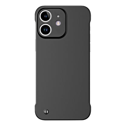 For iPhone 12 mini Frameless Metallic Paint Hybrid PC Phone Case(Matte Black) - iPhone 12 mini Cases by PMC Jewellery | Online Shopping South Africa | PMC Jewellery | Buy Now Pay Later Mobicred