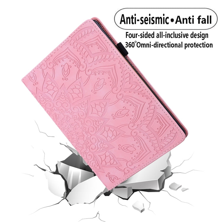 For Samsung Galaxy Tab S9 FE Calf Texture Embossed Leather Tablet Case(Pink) - free shipping - PMC Jewellery - Order now!