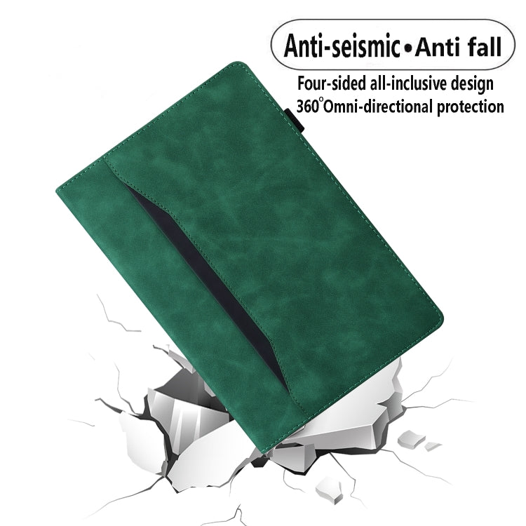 For Lenovo Tab P12 12.7 Splicing Shockproof Leather Tablet Case(Green) - Lenovo by PMC TechLife | Online Shopping South Africa | PMC TechLife | Buy Now Pay Later Mobicred