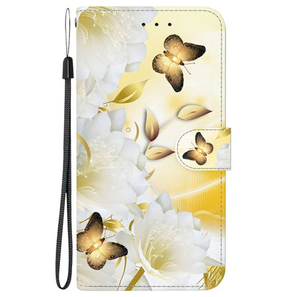 For Google Pixel 9 Pro Crystal Texture Colored Drawing Leather Phone Case(Gold Butterfly Epiphyllum) - Google Cases by PMC Jewellery | Online Shopping South Africa | PMC Jewellery | Buy Now Pay Later Mobicred