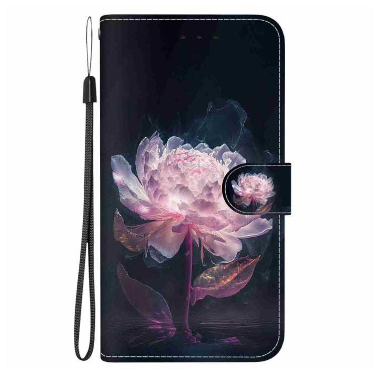 For Honor 50 Lite Crystal Texture Colored Drawing Leather Phone Case(Purple Peony) - Honor Cases by PMC TechLife | Online Shopping South Africa | PMC TechLife | Buy Now Pay Later Mobicred
