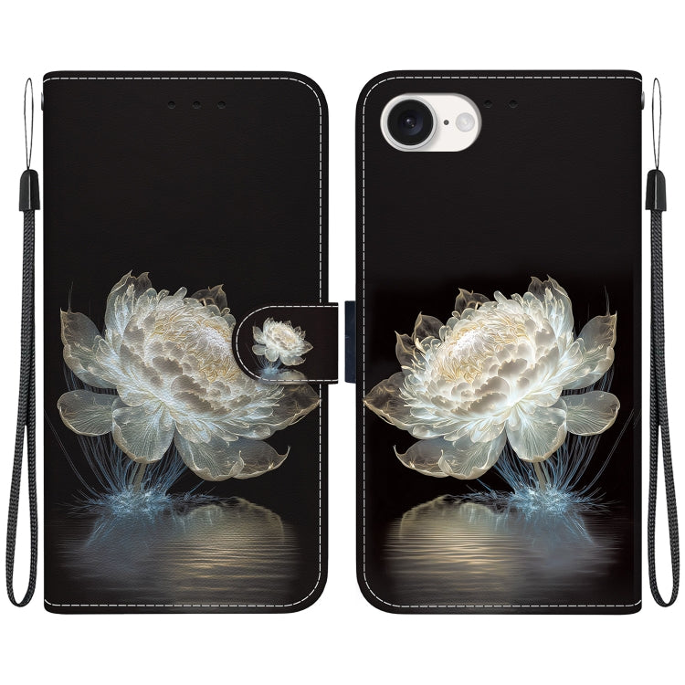 For iPhone SE 2024 Crystal Texture Colored Drawing Leather Phone Case(Crystal Peony) - More iPhone Cases by PMC Jewellery | Online Shopping South Africa | PMC Jewellery | Buy Now Pay Later Mobicred