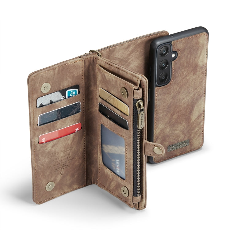 For Samsung Galaxy A25 4G CaseMe 008 Multifunctional Zipper Wallet Leather Phone Case with Lanyard(Brown) - Galaxy Phone Cases by CaseMe | Online Shopping South Africa | PMC Jewellery | Buy Now Pay Later Mobicred