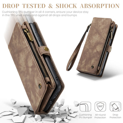 For Samsung Galaxy A35 5G CaseMe 008 Multifunctional Zipper Wallet Leather Phone Case with Lanyard(Brown) - Galaxy Phone Cases by CaseMe | Online Shopping South Africa | PMC Jewellery | Buy Now Pay Later Mobicred