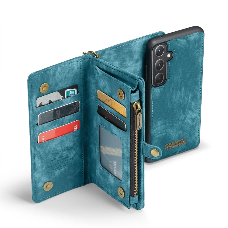 For Samsung Galaxy A35 5G CaseMe 008 Multifunctional Zipper Wallet Leather Phone Case with Lanyard(Blue) - Galaxy Phone Cases by CaseMe | Online Shopping South Africa | PMC Jewellery | Buy Now Pay Later Mobicred