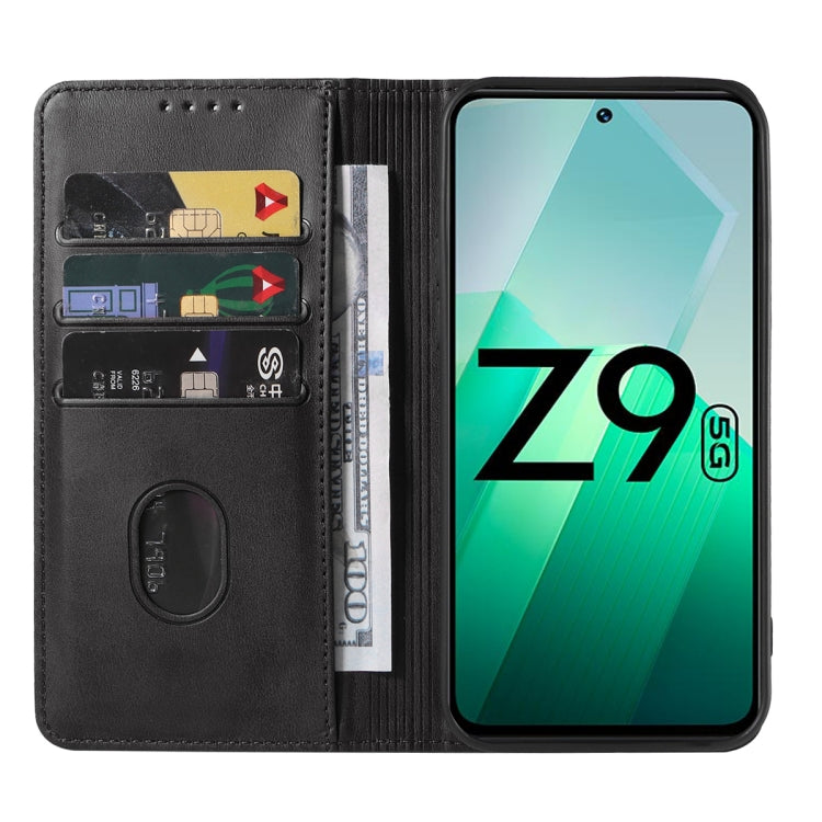 For vivo iQOO Z9 Magnetic Closure Leather Phone Case(Black) - vivo Cases by PMC Jewellery | Online Shopping South Africa | PMC Jewellery | Buy Now Pay Later Mobicred