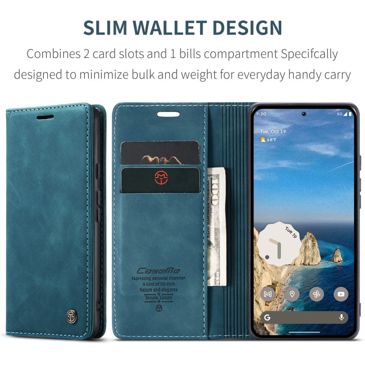 For Google Pixel 9 / 9 Pro CaseMe 013 Multifunctional Horizontal Flip Leather Phone Case(Blue) - Google Cases by CaseMe | Online Shopping South Africa | PMC Jewellery | Buy Now Pay Later Mobicred