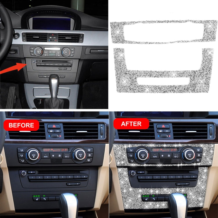 For BMW 3 Series E90 / E92 2005-2012 Car Aircondition CD Control Panel Premium Diamond Decorative Sticker - Car Interior Mouldings by PMC Jewellery | Online Shopping South Africa | PMC Jewellery | Buy Now Pay Later Mobicred