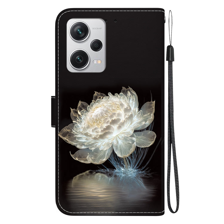 For Xiaomi Redmi Note 12 Pro+ Crystal Texture Colored Drawing Leather Phone Case(Crystal Peony) - Xiaomi Cases by PMC TechLife | Online Shopping South Africa | PMC TechLife | Buy Now Pay Later Mobicred