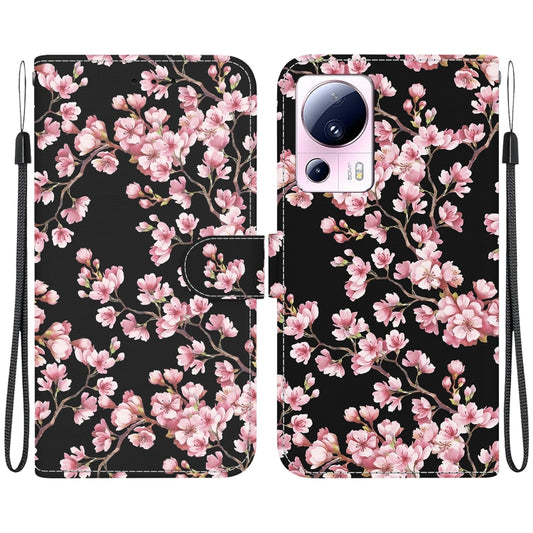 For Xiaomi 13 Lite / Civi 2 Crystal Texture Colored Drawing Leather Phone Case(Plum Bossom) - 13 Lite Cases by PMC Jewellery | Online Shopping South Africa | PMC Jewellery | Buy Now Pay Later Mobicred