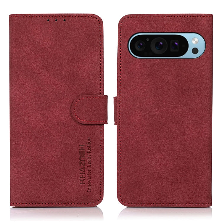 For Google Pixel 9 KHAZNEH Matte Texture Leather Phone Case(Red) - Google Cases by PMC TechLife | Online Shopping South Africa | PMC TechLife | Buy Now Pay Later Mobicred