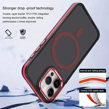 For iPhone 14 Pro Two-color Frosted MagSafe Magnetic Phone Case(Red) - iPhone 14 Pro Cases by PMC Jewellery | Online Shopping South Africa | PMC Jewellery