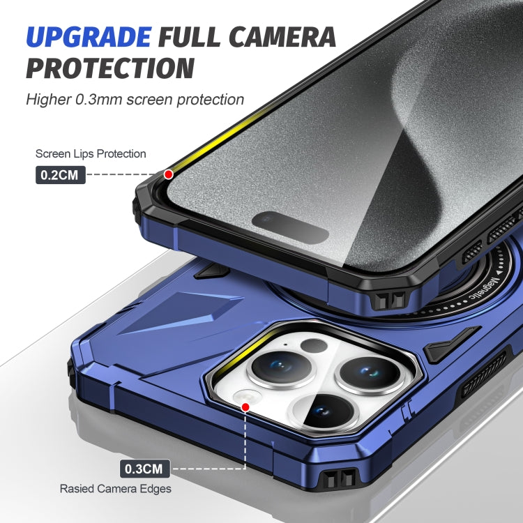 For iPhone 14 Pro Max MagSafe Magnetic Shockproof Phone Case with Ring Holder(Navy Blue) - iPhone 14 Pro Max Cases by PMC TechLife | Online Shopping South Africa | PMC TechLife